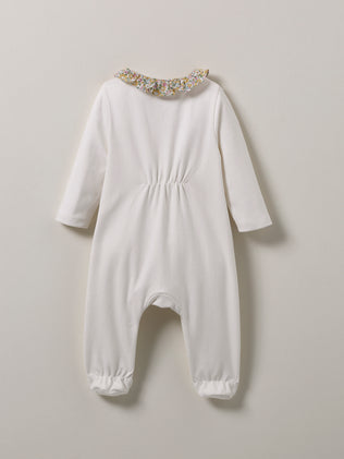 Baby's sleepsuit and collar made with Liberty fabric