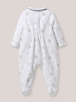 Baby's print velour sleepsuit