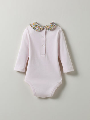 Organic cotton bodysuit and collar made with Liberty fabric
