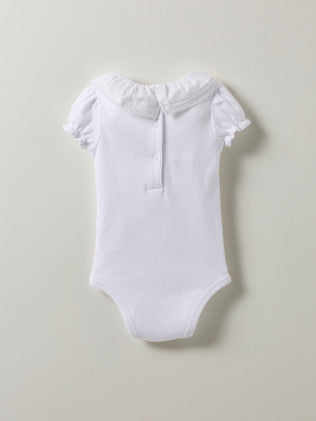 Baby's organic cotton bodysuit with pintucks