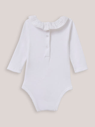 Bodysuit with ruffled collar - Organic cotton