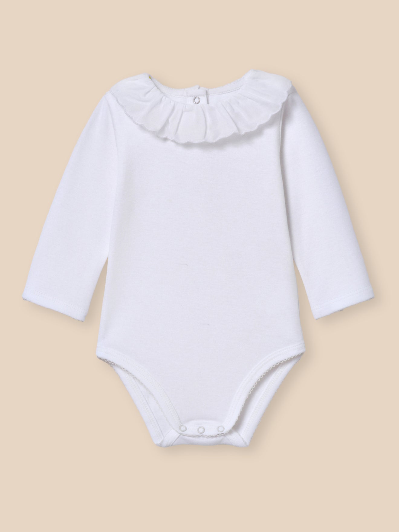 Baby bodysuit with shell collar - Organic cotton