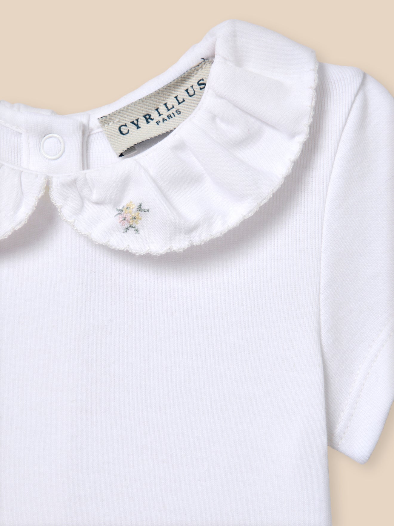 Baby embroidered collar bodysuit - Organic cotton - Cyrillus COM