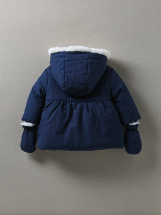 Baby's puffer jacket with faux-fur lining