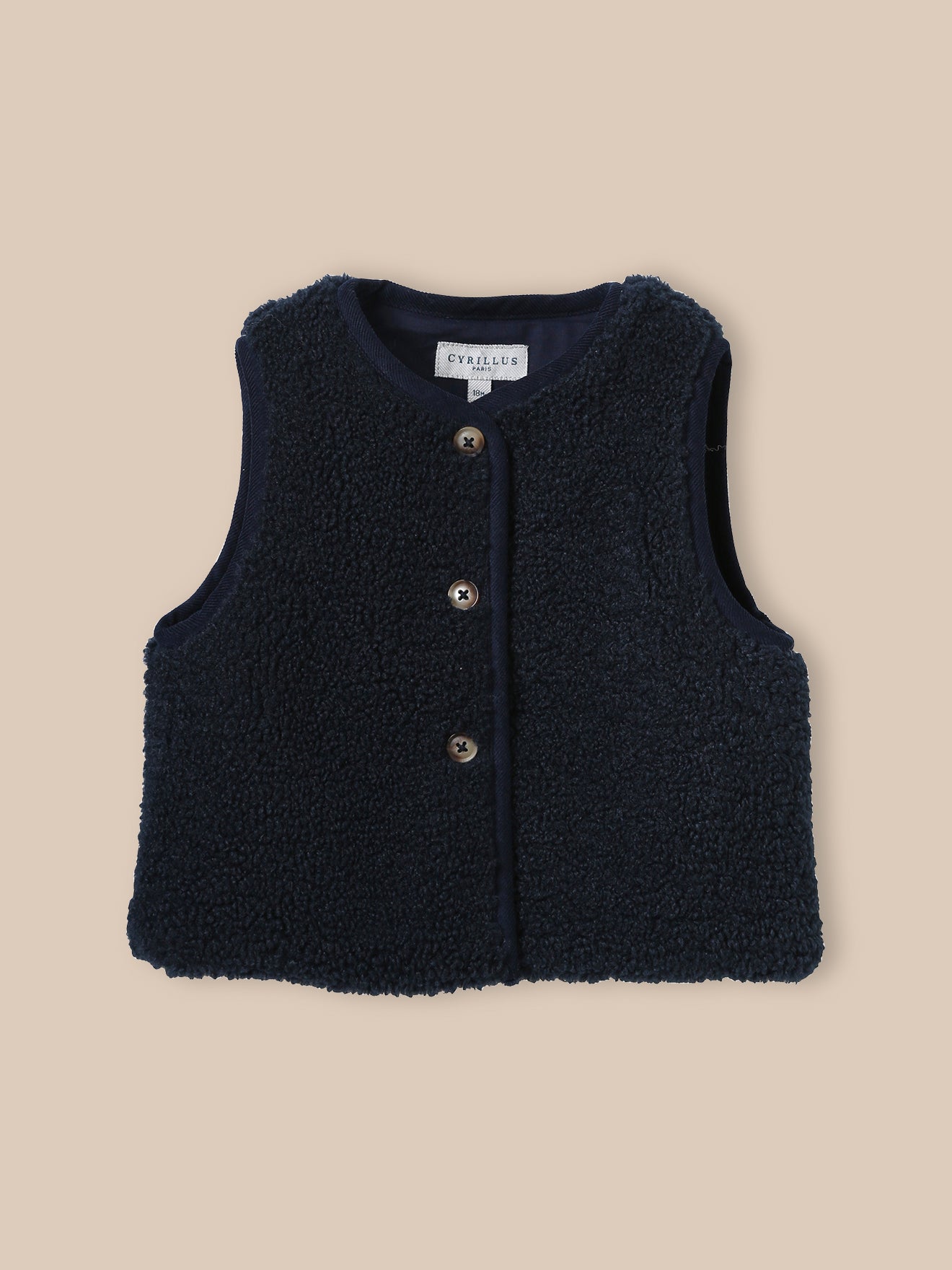 Baby's sleeveless sherpa jacket