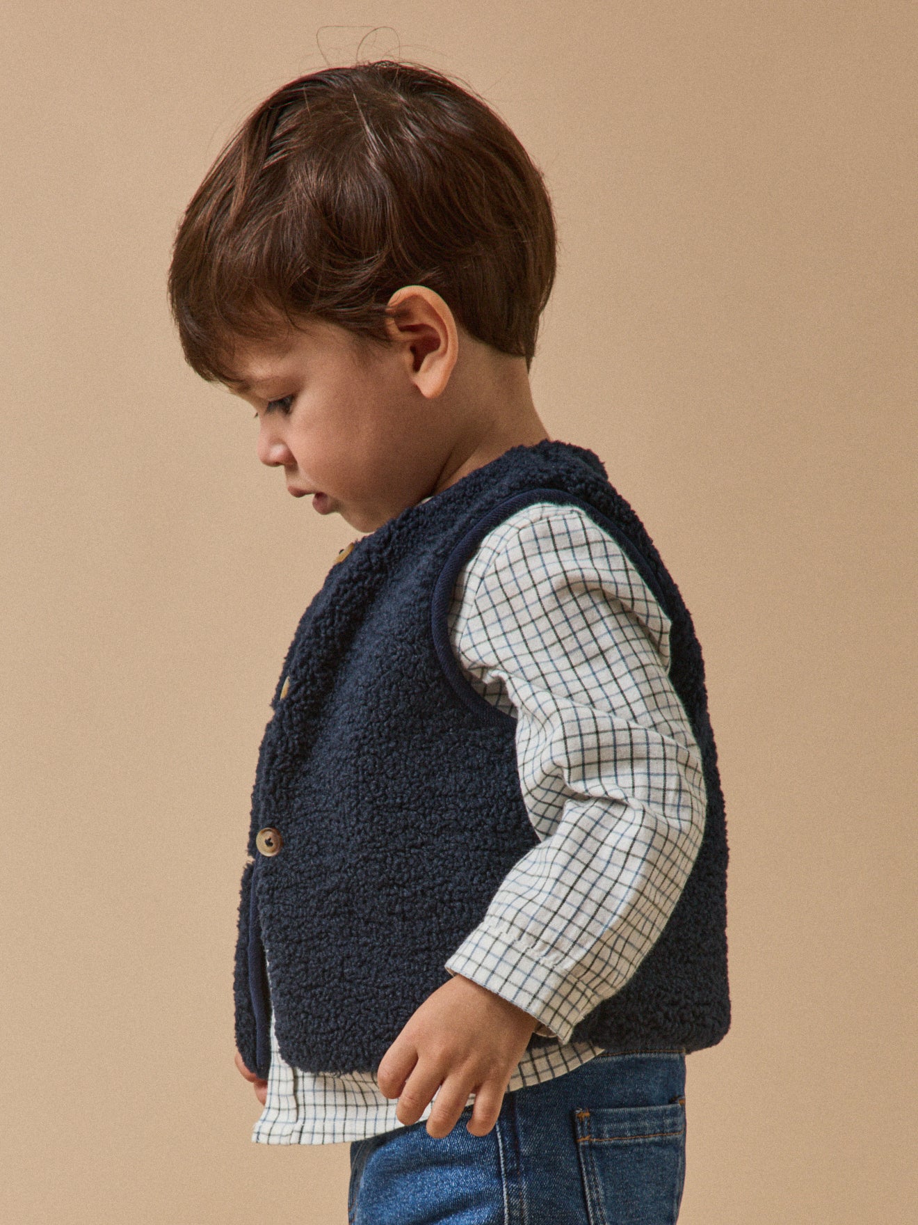 Baby's sleeveless sherpa jacket