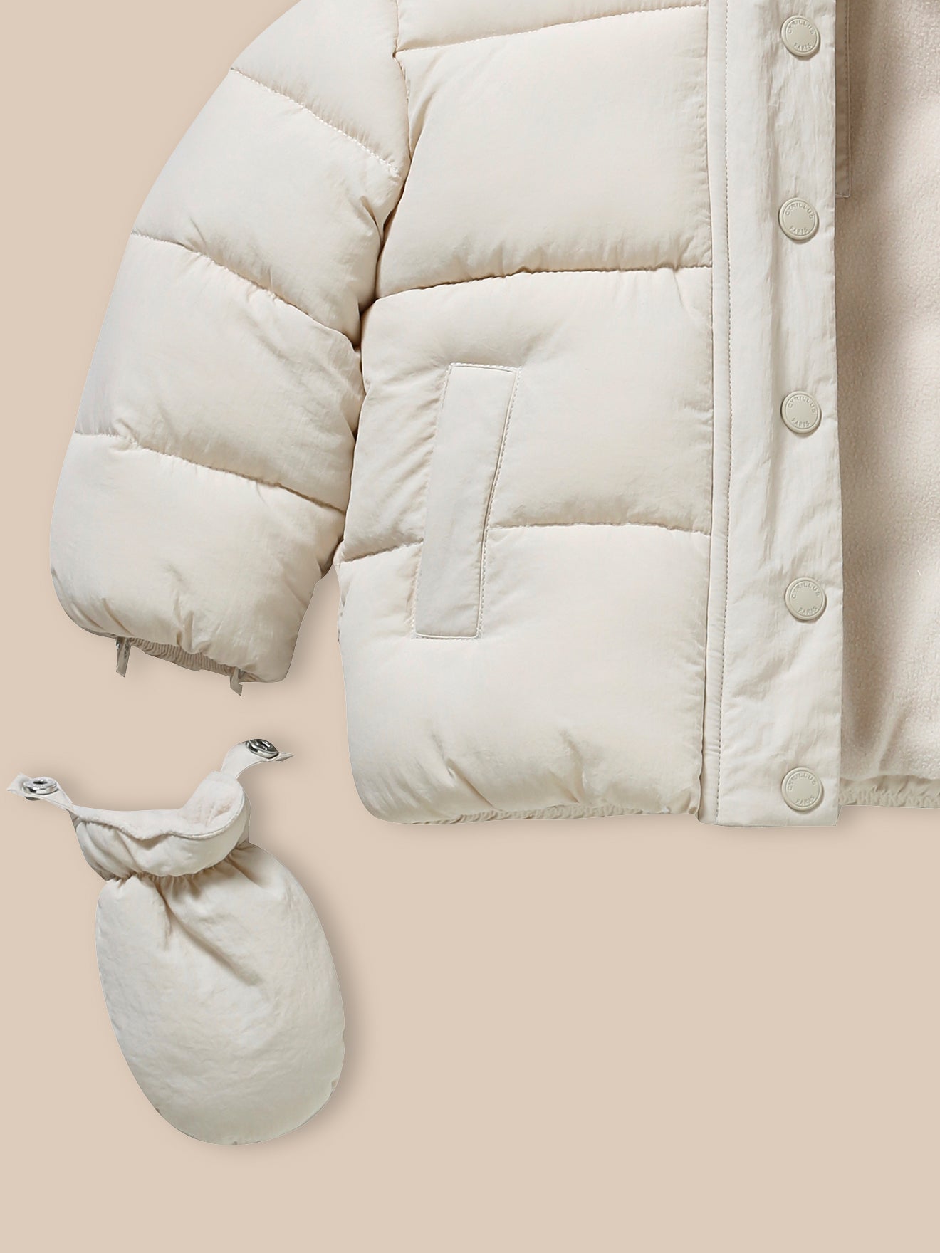 Baby's warm fleece-lined puffer jacket