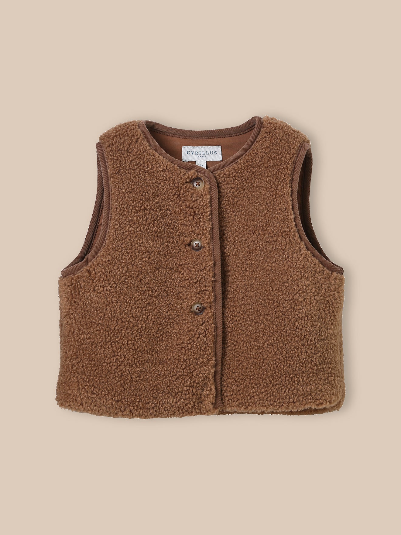 Baby's sleeveless sherpa jacket
