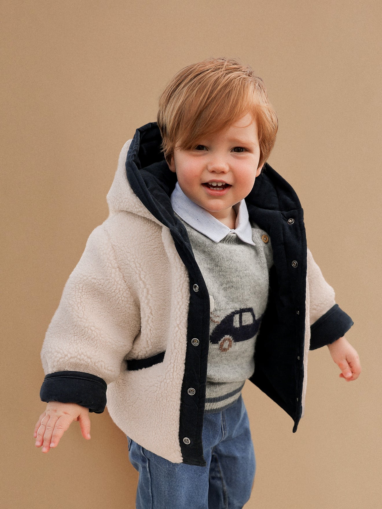 Baby's reversible burnous jacket