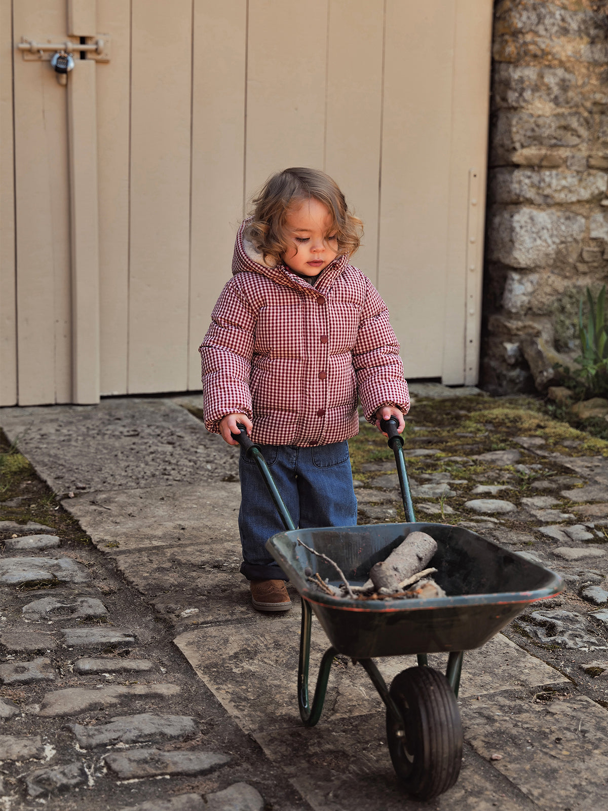 Baby's Vichy-Print Padded Jacket