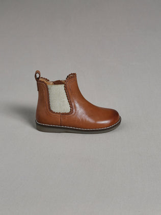 Baby's scalloped leather ankle boots