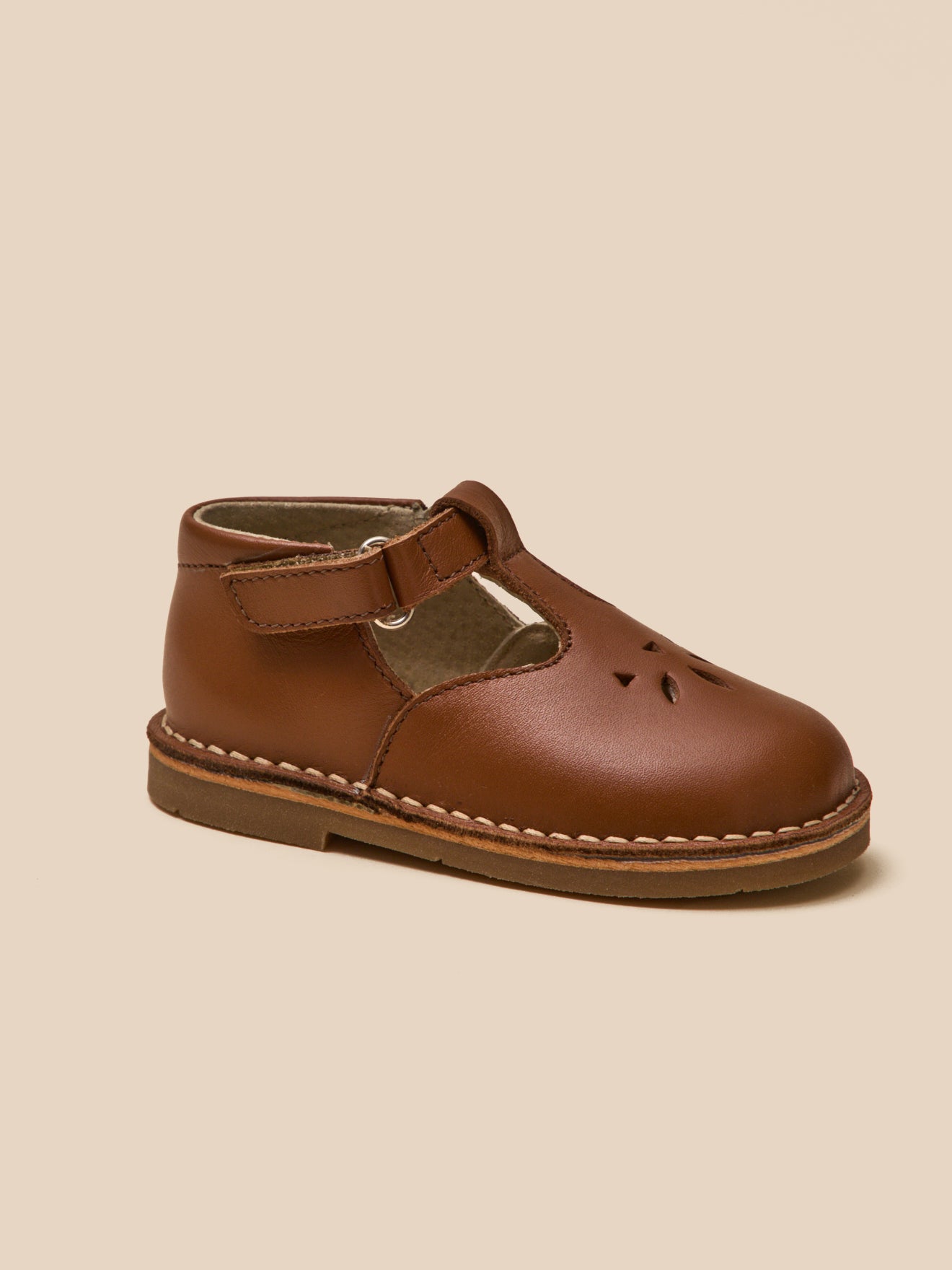 Baby's leather T-strap shoes