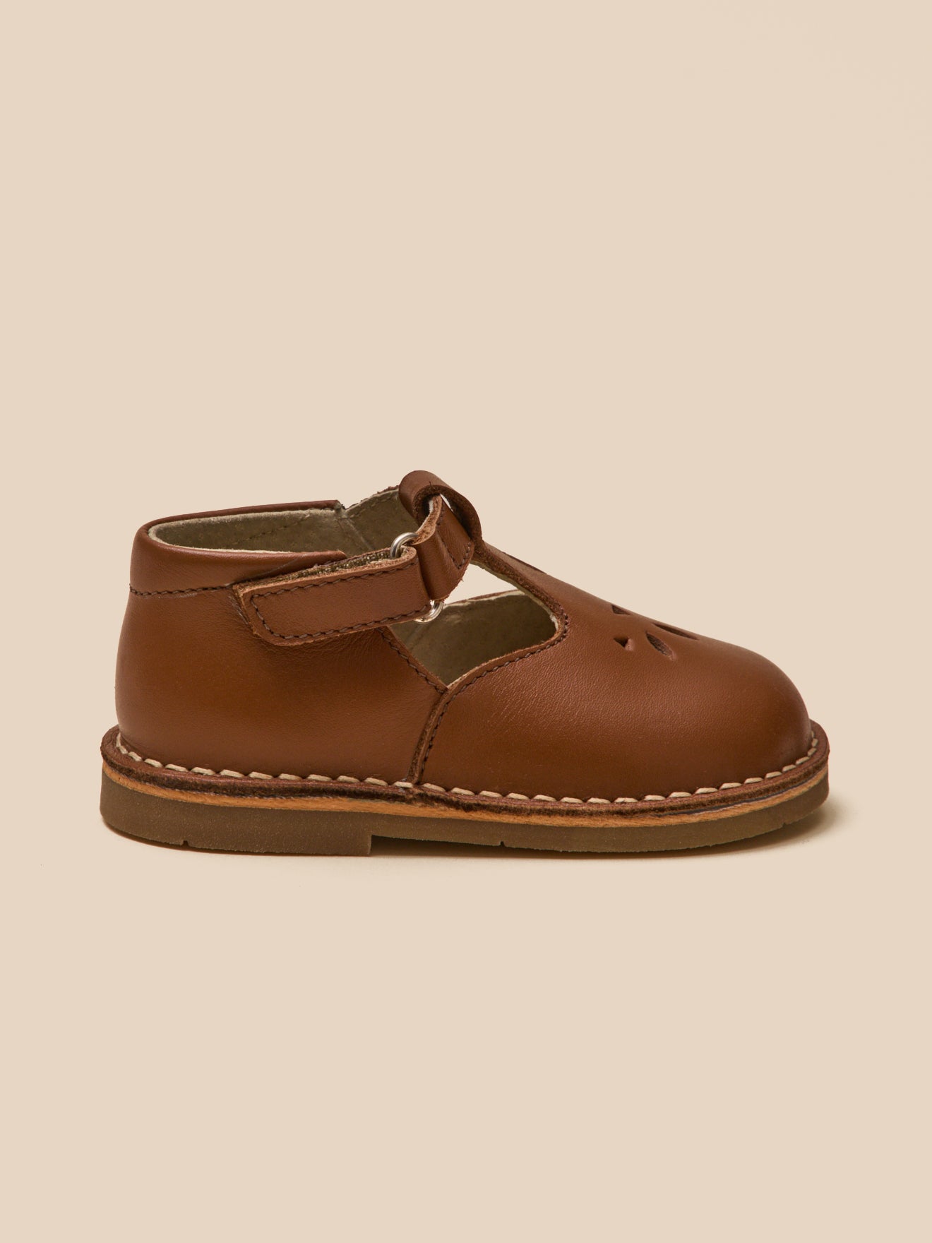 Baby's leather T-strap shoes
