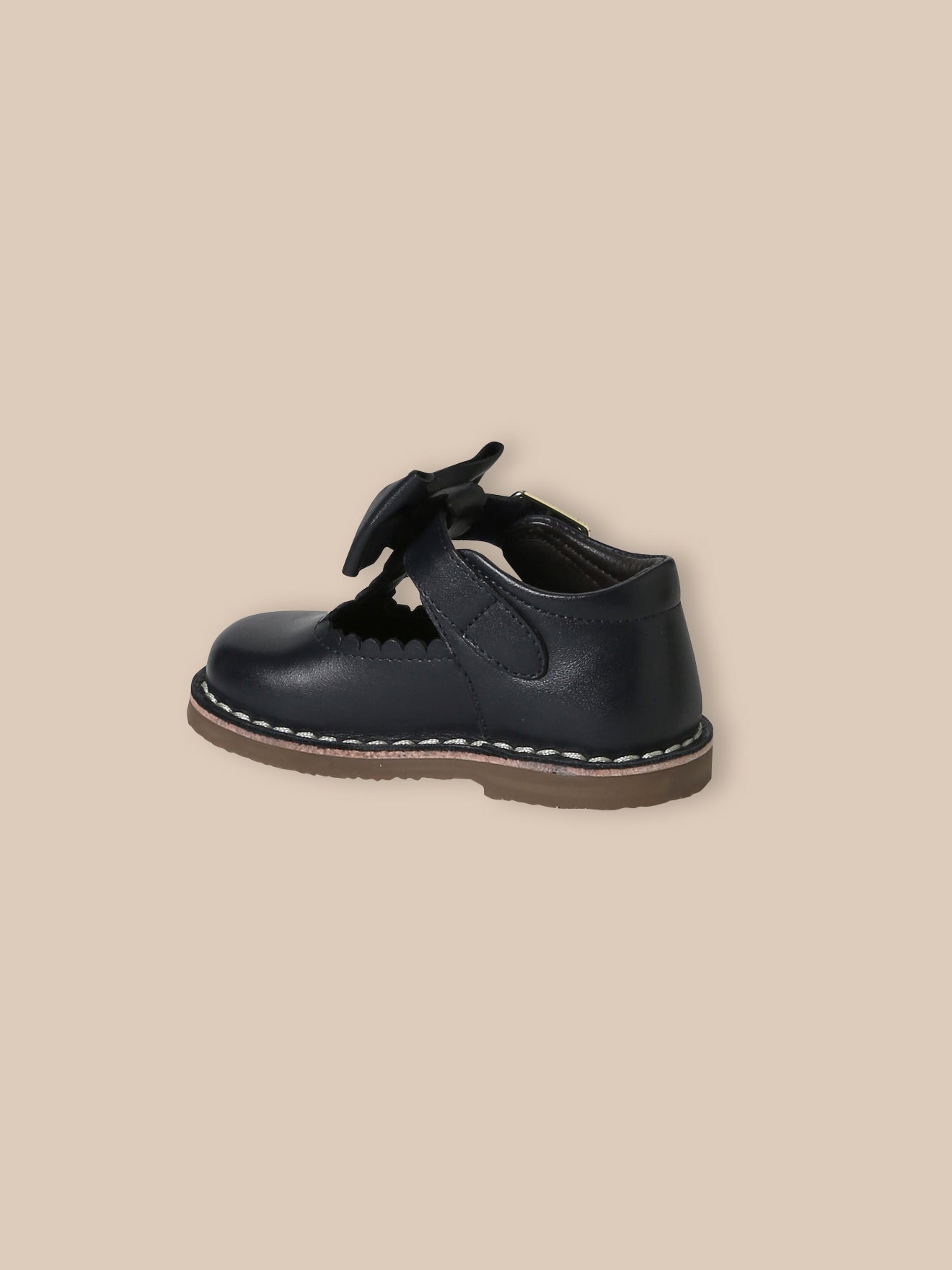 Baby' T-strap shoes with bow