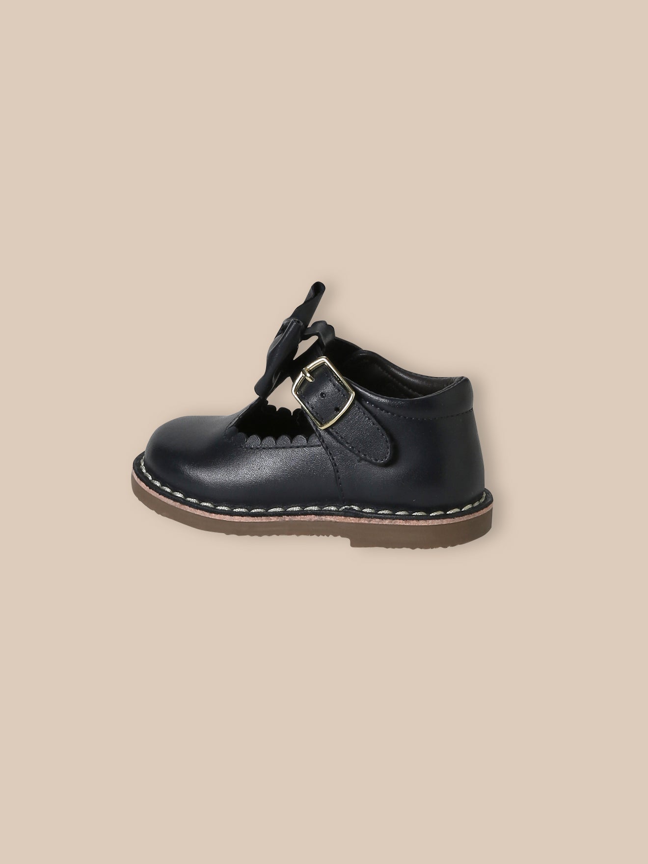 Baby' T-strap shoes with bow