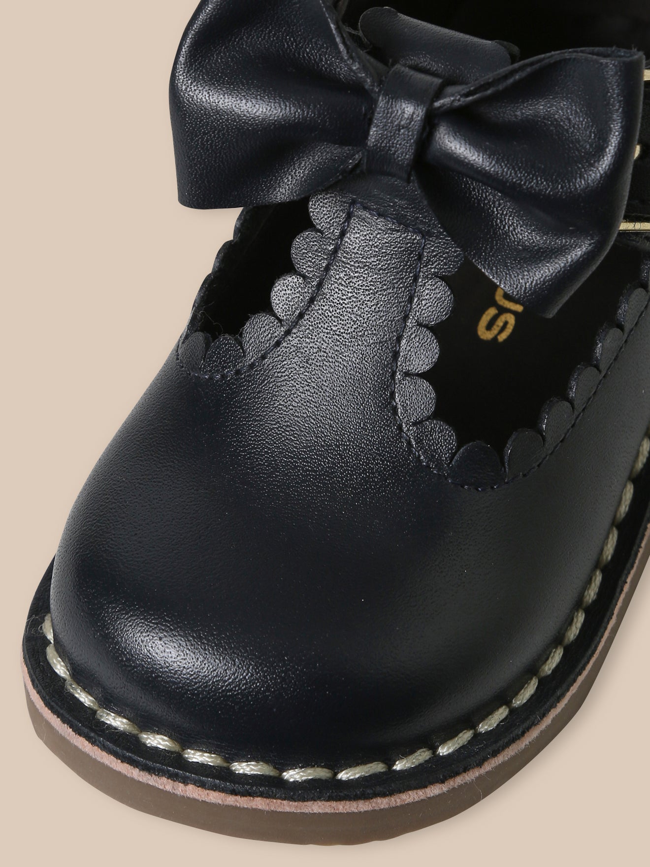 Baby' T-strap shoes with bow