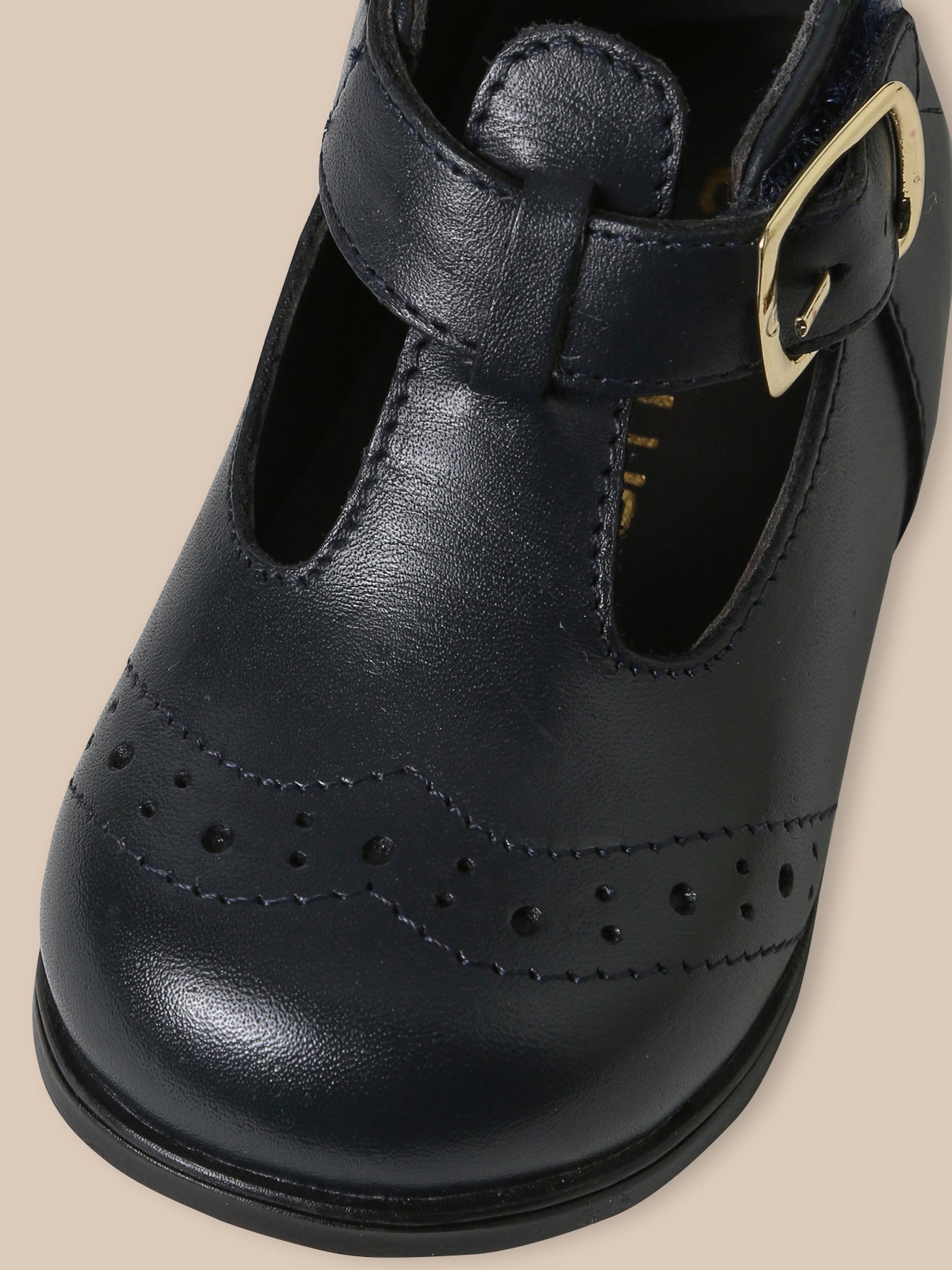 Baby's leather T-strap shoes