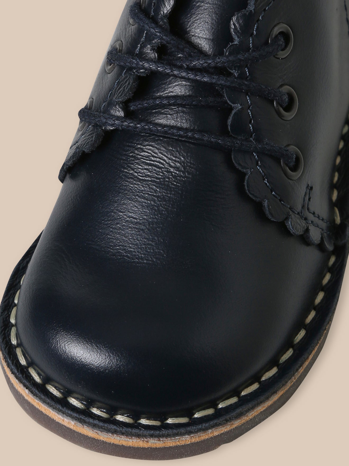 Baby's scalloped leather ankle boots