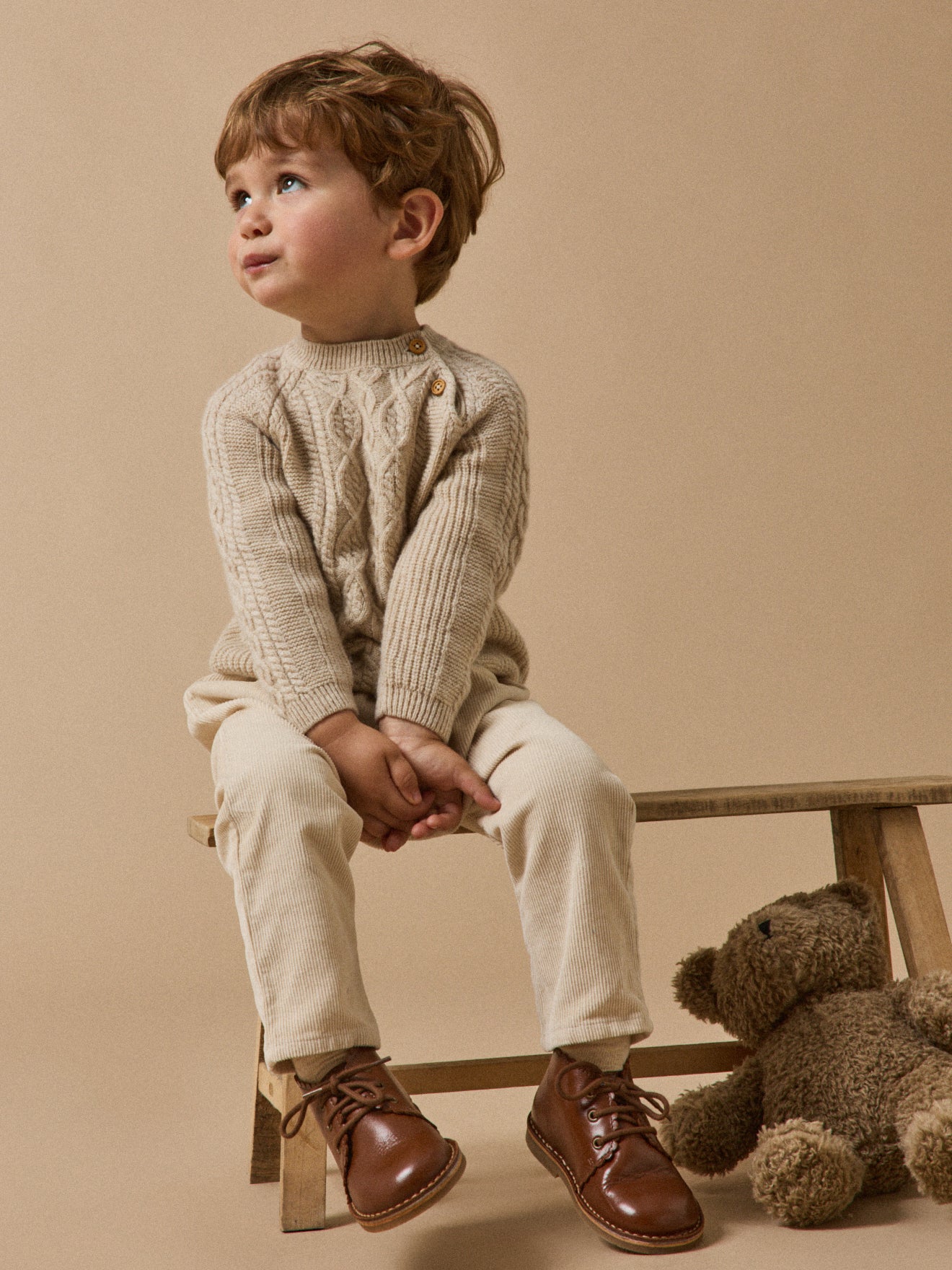 Bottines festonnées en cuir bébé