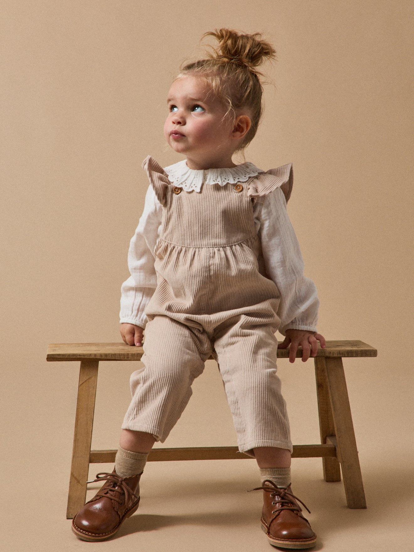 Bottines festonnées en cuir bébé