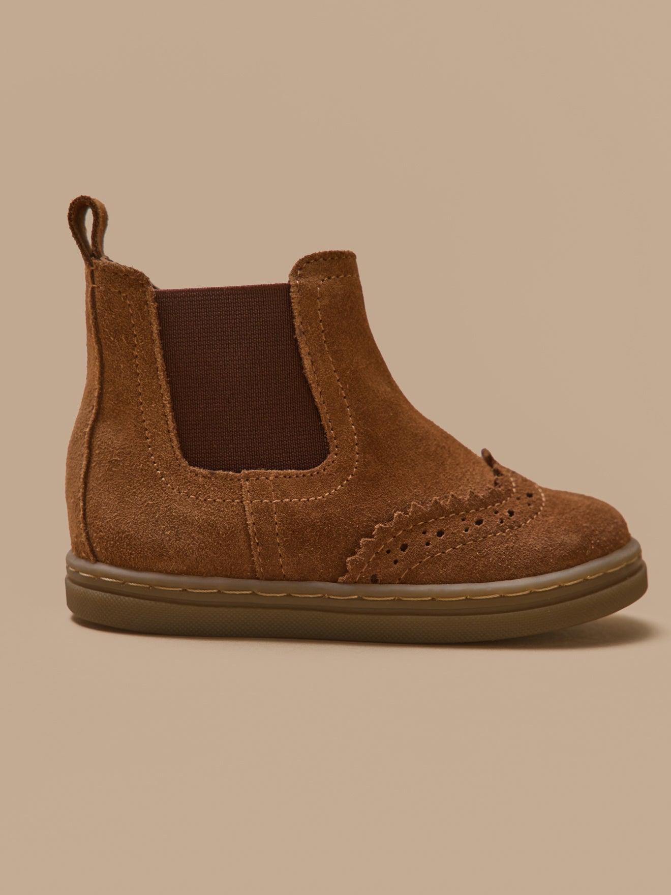Baby's leather Chelsea boots with punch-hole toe