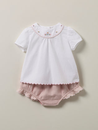 Baby's hand-embroidered outfit