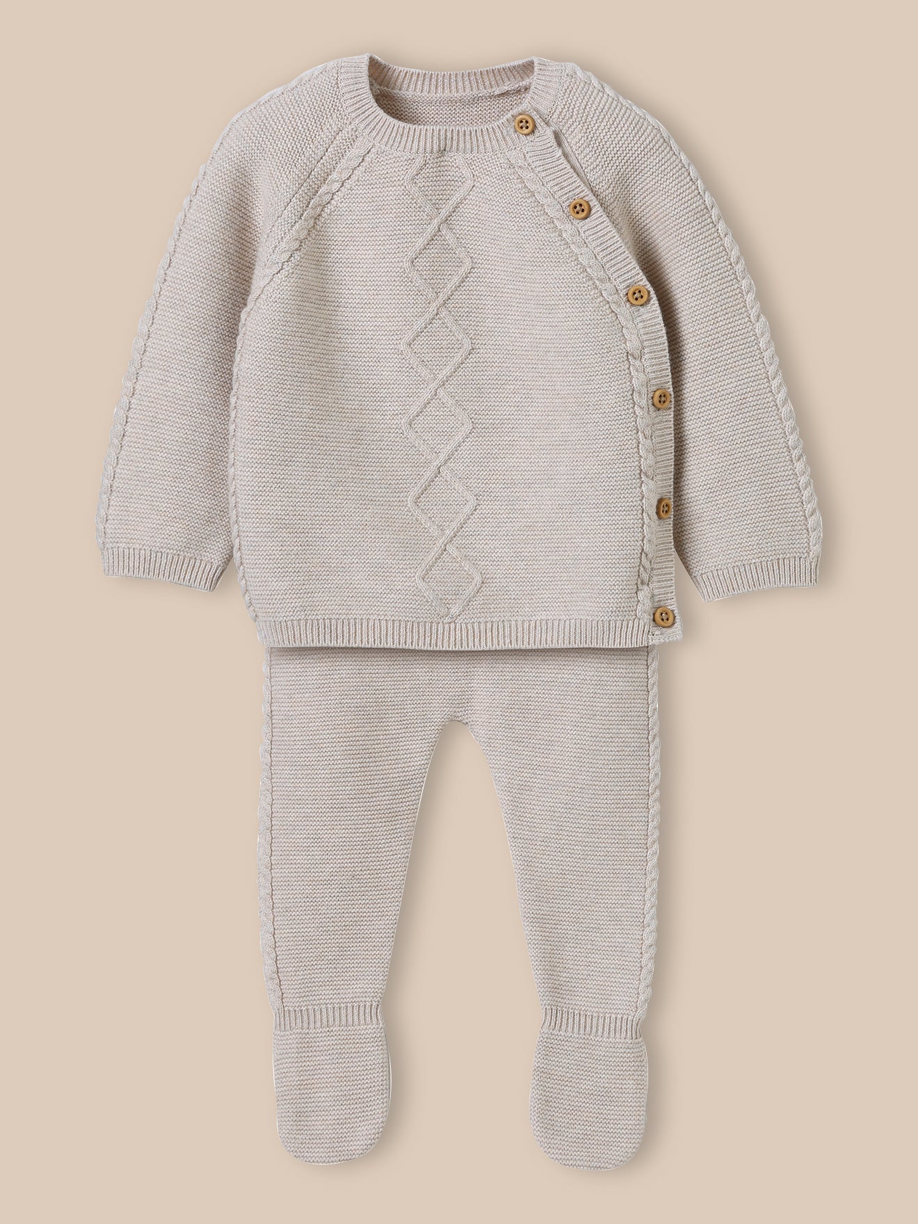 Newborn outfit made with organic cotton and wool