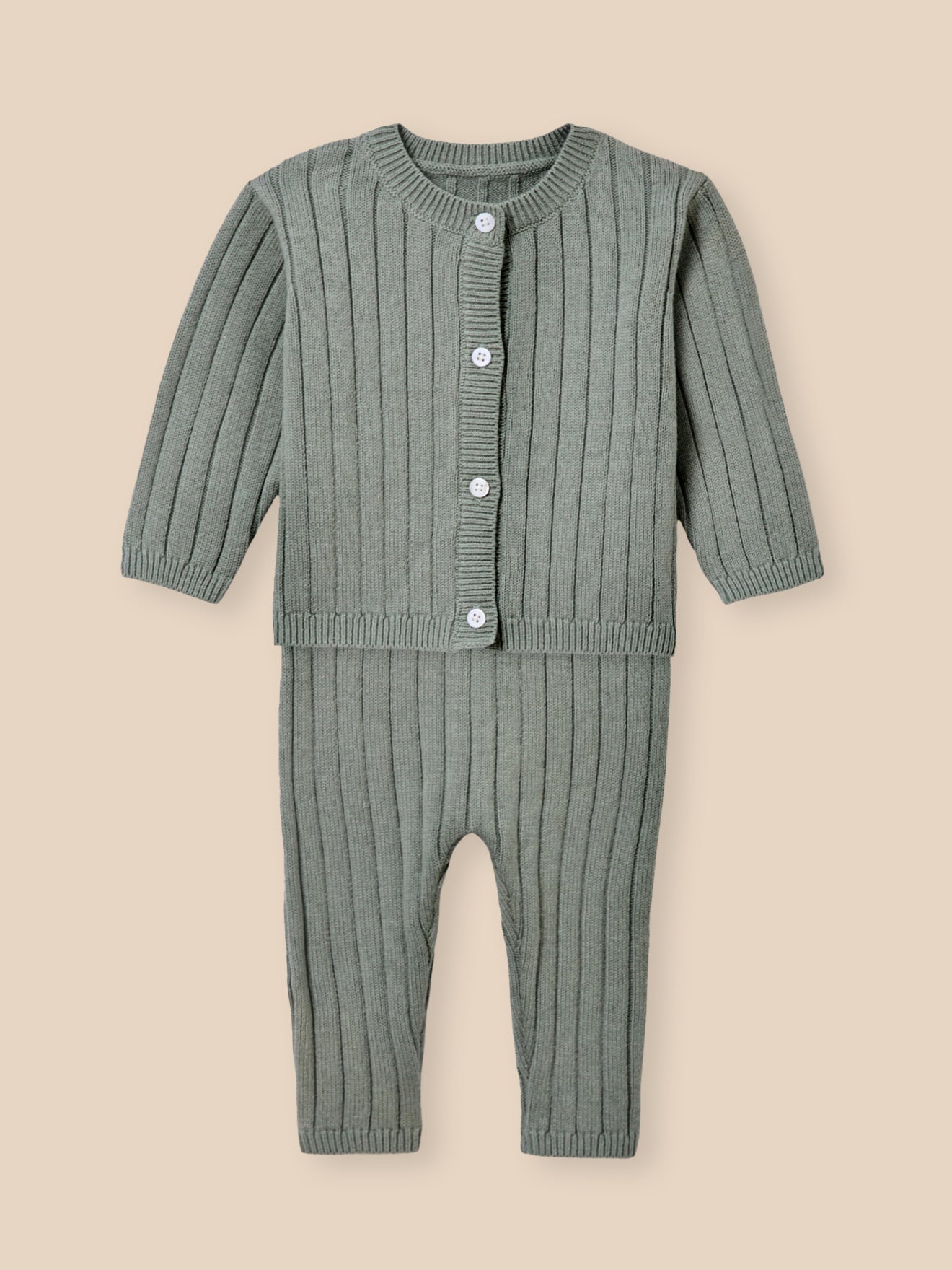 Organic cotton and wool baby set