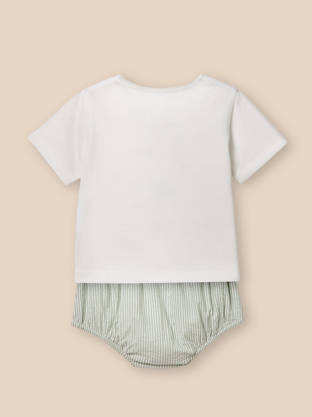 T-shirt and bloomer set in seersucker