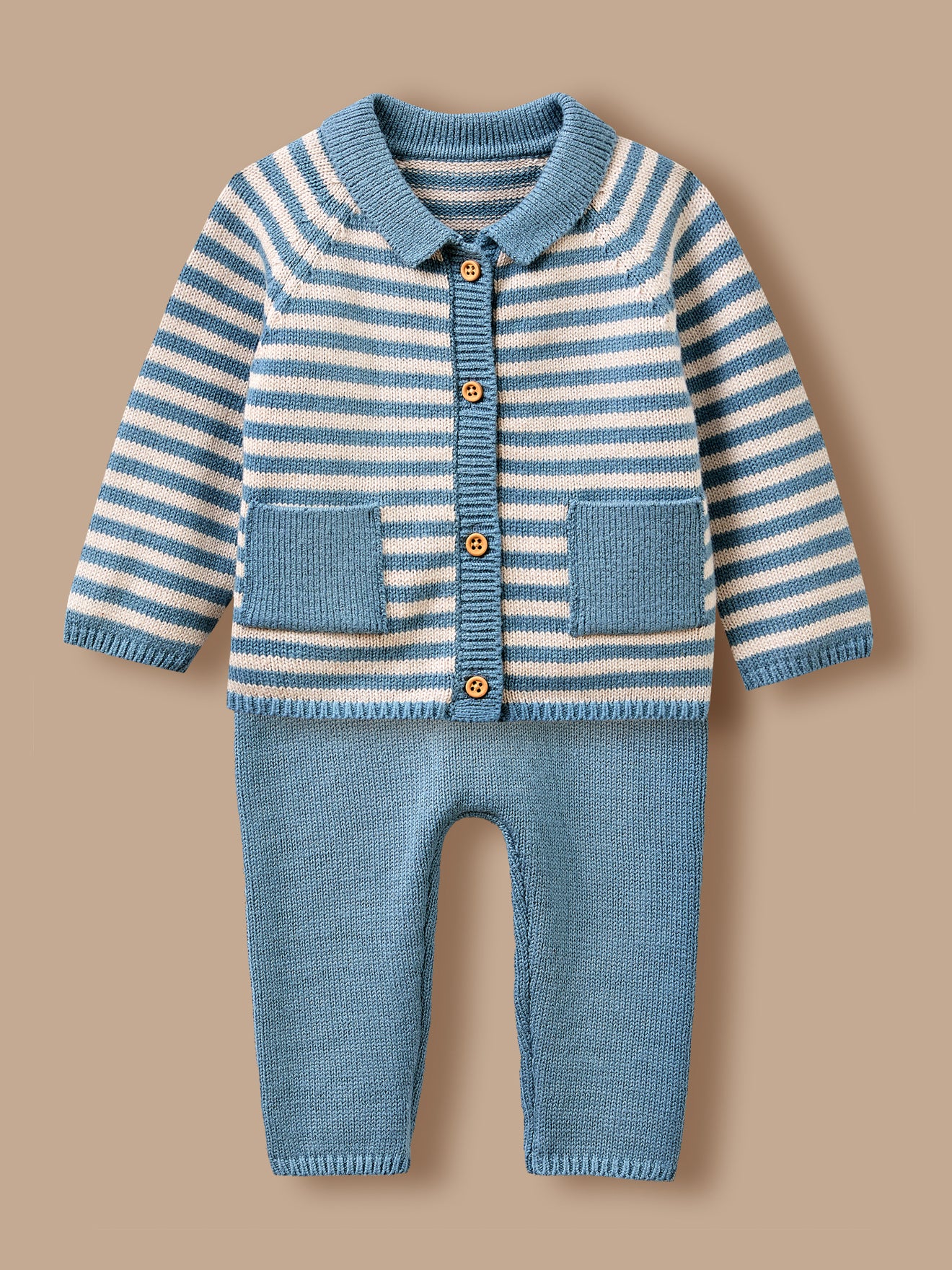 Ensemble en tricot rayé Bébé