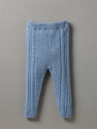 Baby's cable-knit wool leggings