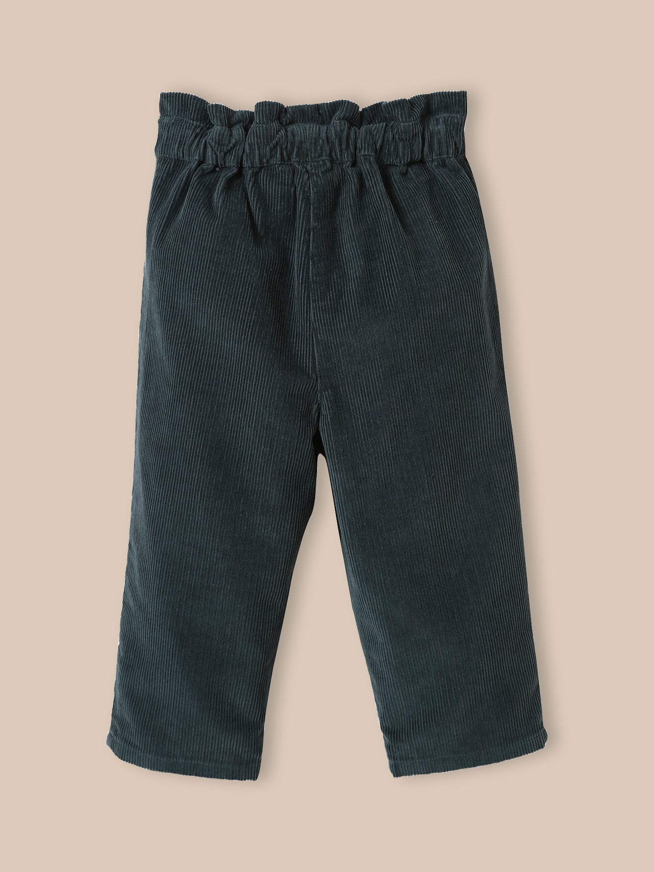 Baby's velour paperbag-waist trousers