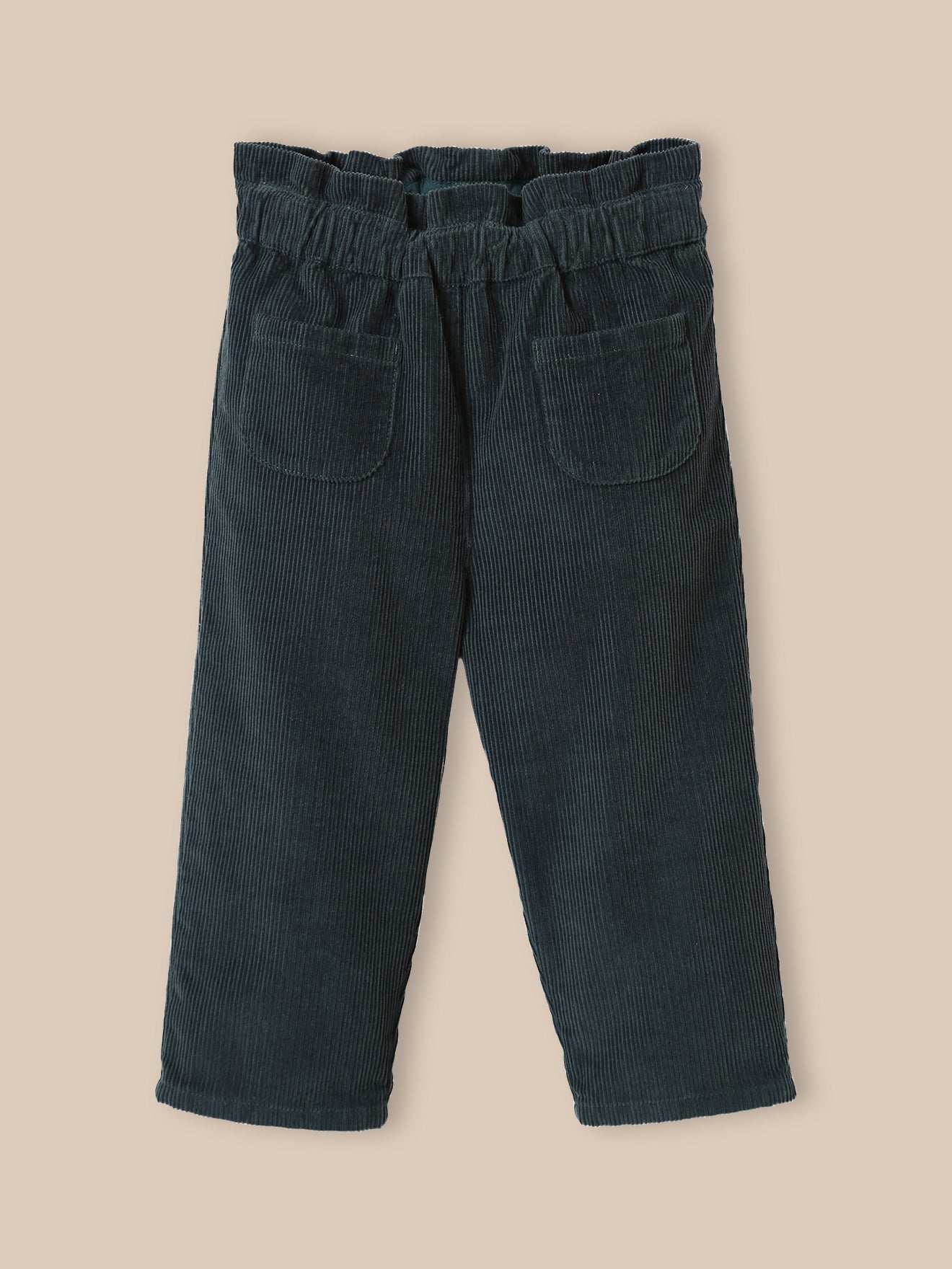 Baby's velour paperbag-waist trousers
