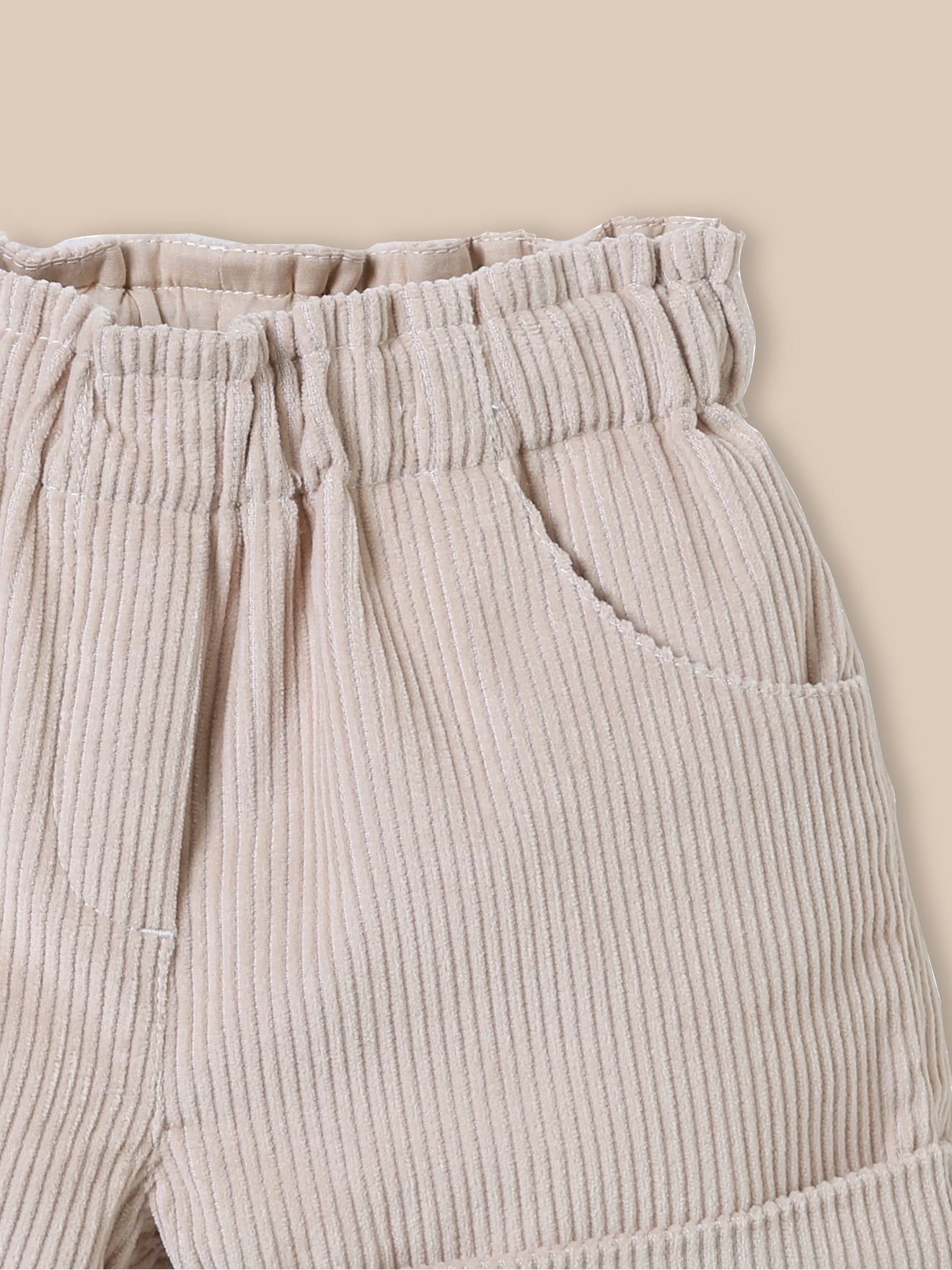 Baby's velour paperbag-waist shorts