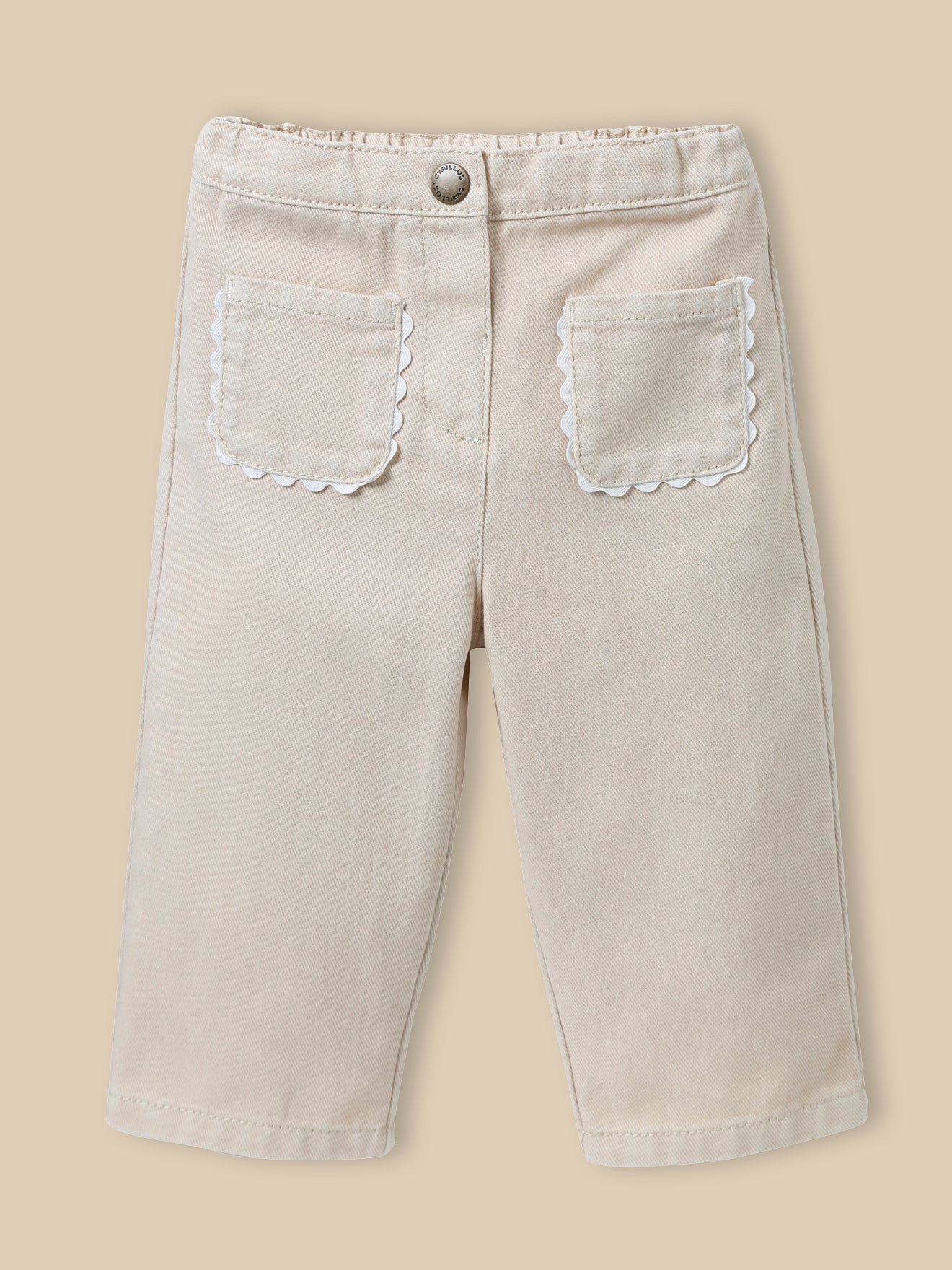 Twill baby straight trousers