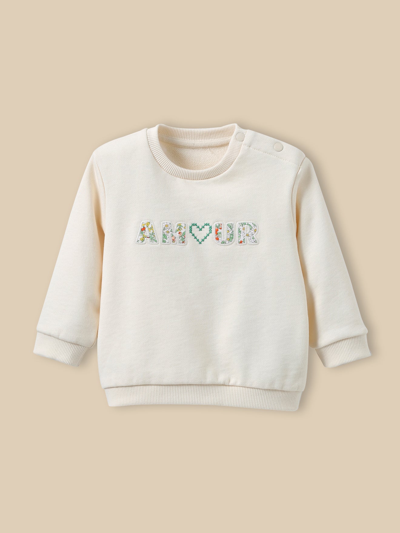 Liberty fabric baby letter sweatshirt - Organic cotton
