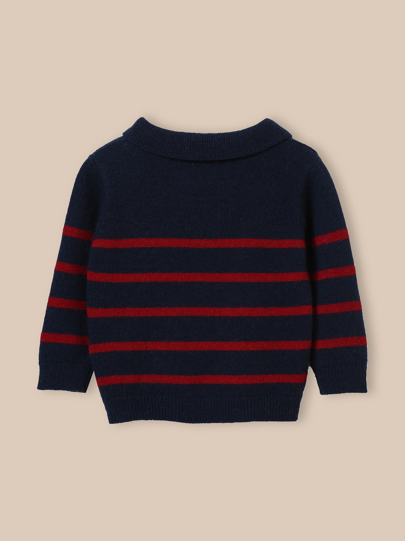 Baby's wool sweater with polo shirt collar