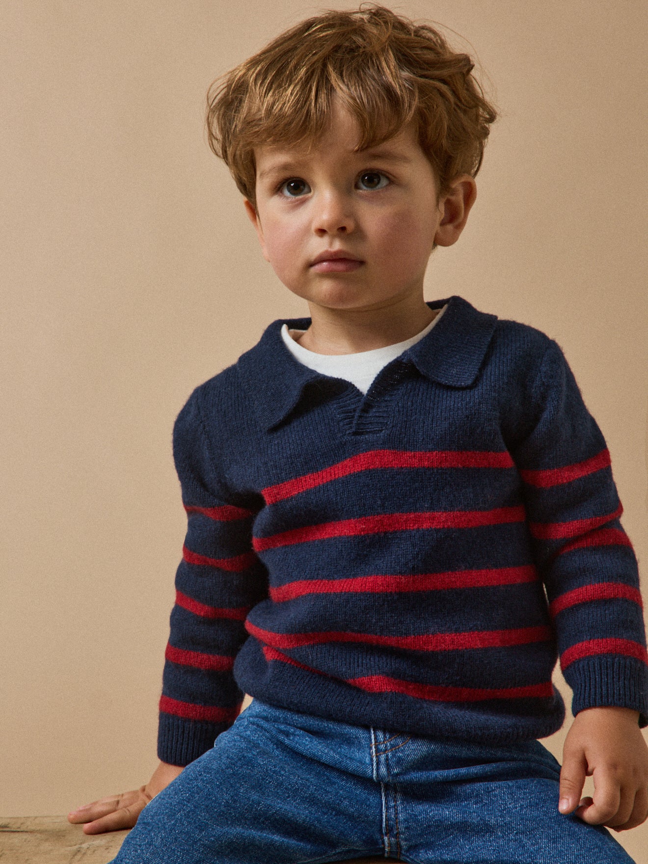 Pull col polo Bébé laine