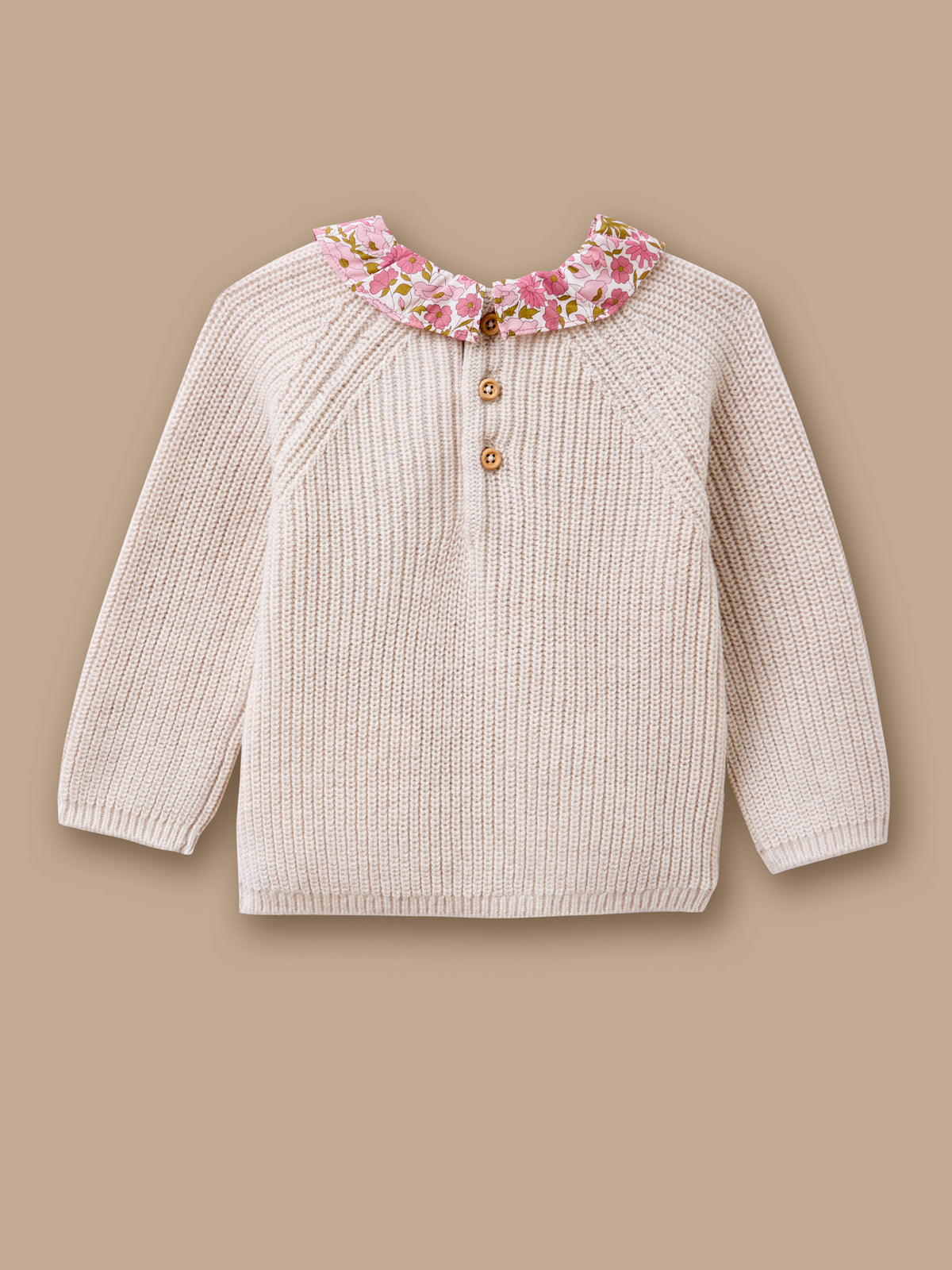 Baby Sweater with Liberty Fabric Collar