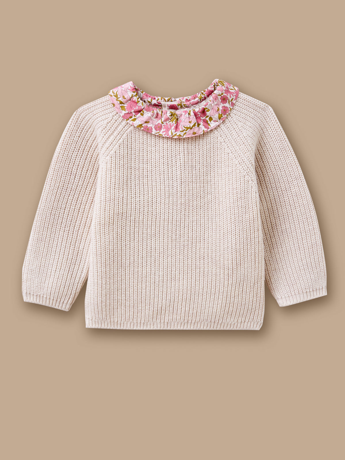 Baby Sweater with Liberty Fabric Collar