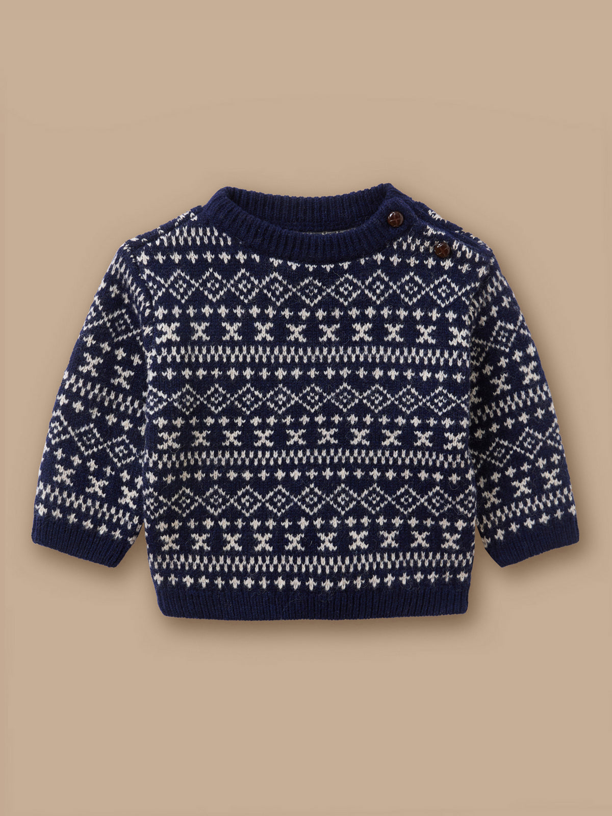 Baby jacquard wool sweater