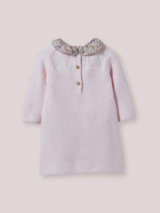 Baby's knit dress, collar made with Liberty fabric