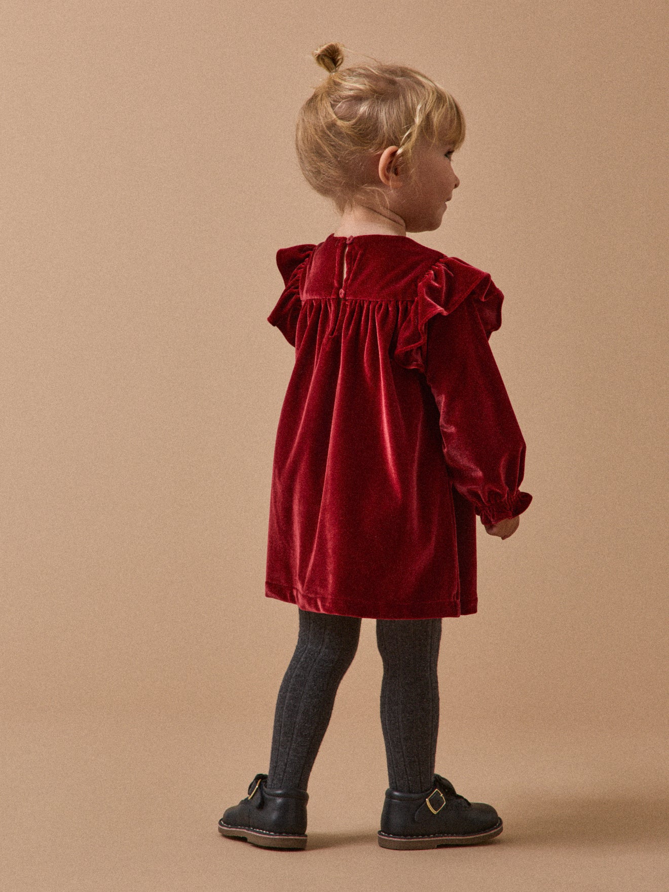Baby's panne velvet dress