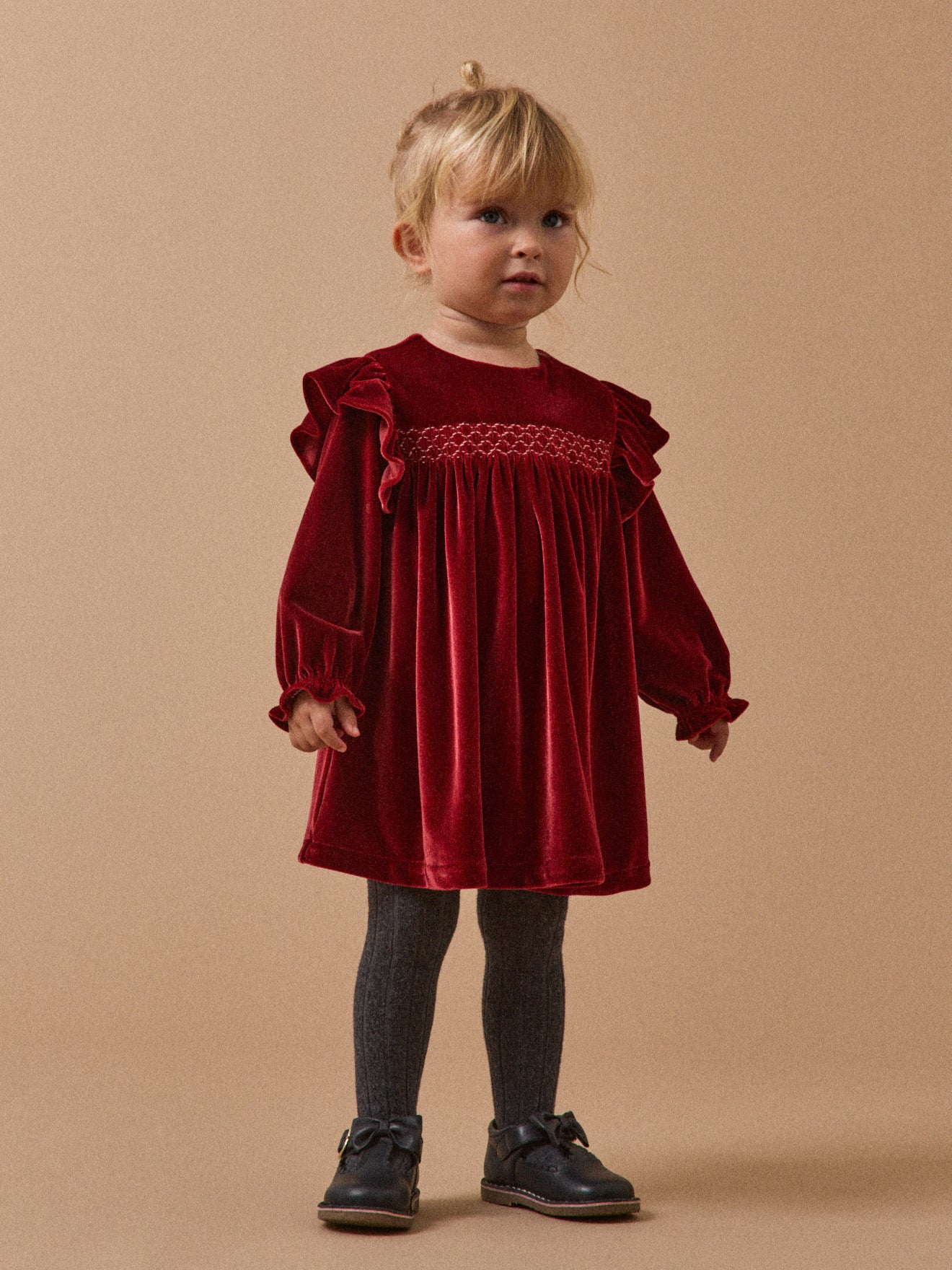 Baby's panne velvet dress