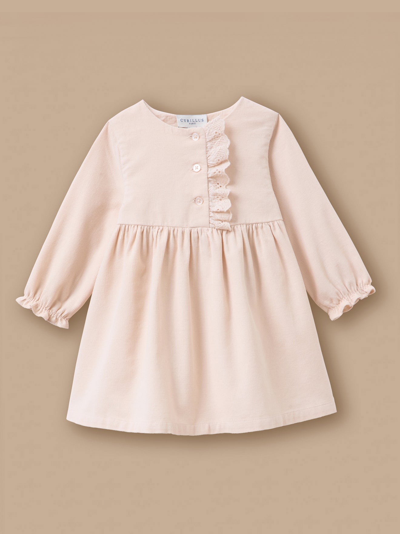 Robe velours et broderie Bébé