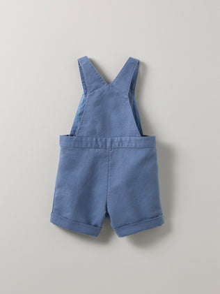 Baby's short linen and cotton dungarees