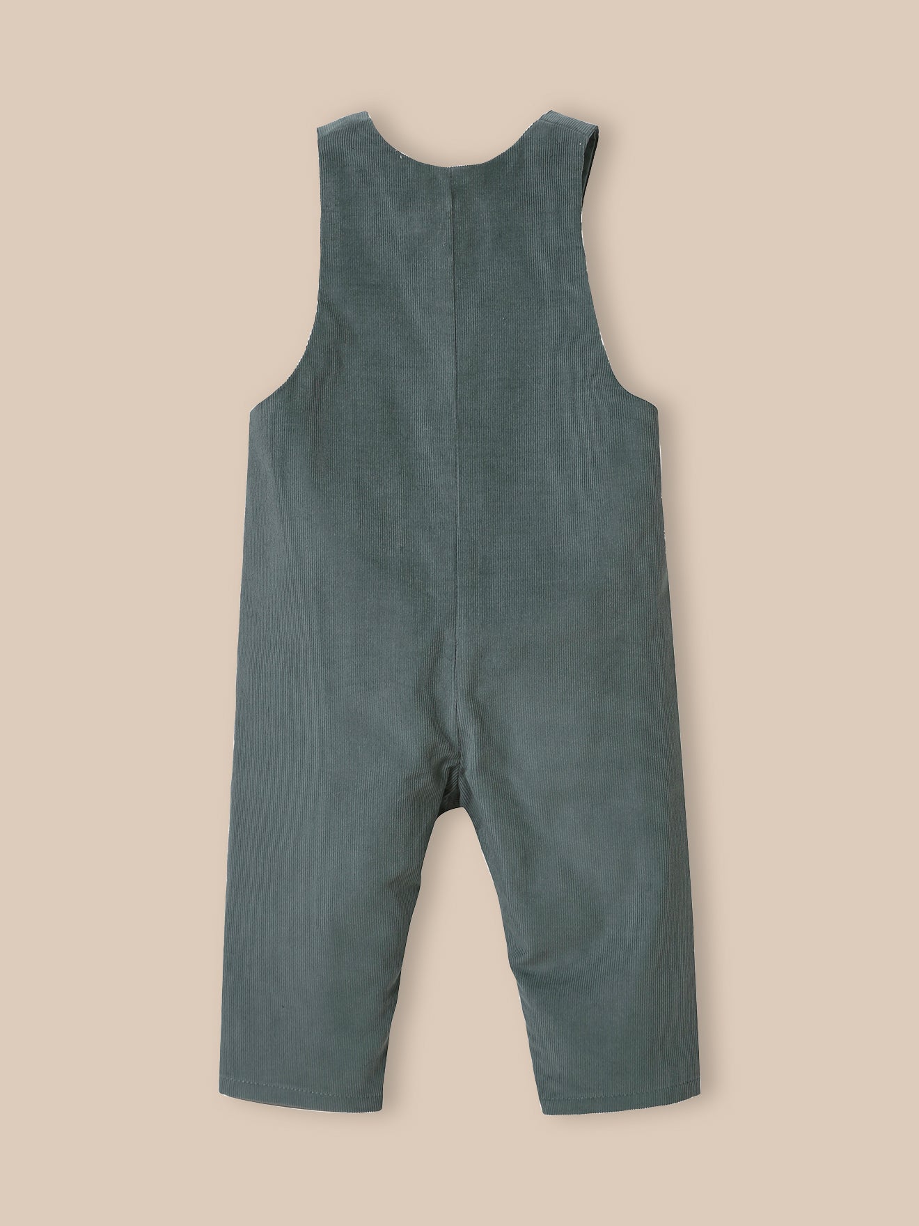 Baby's padded velour dungarees