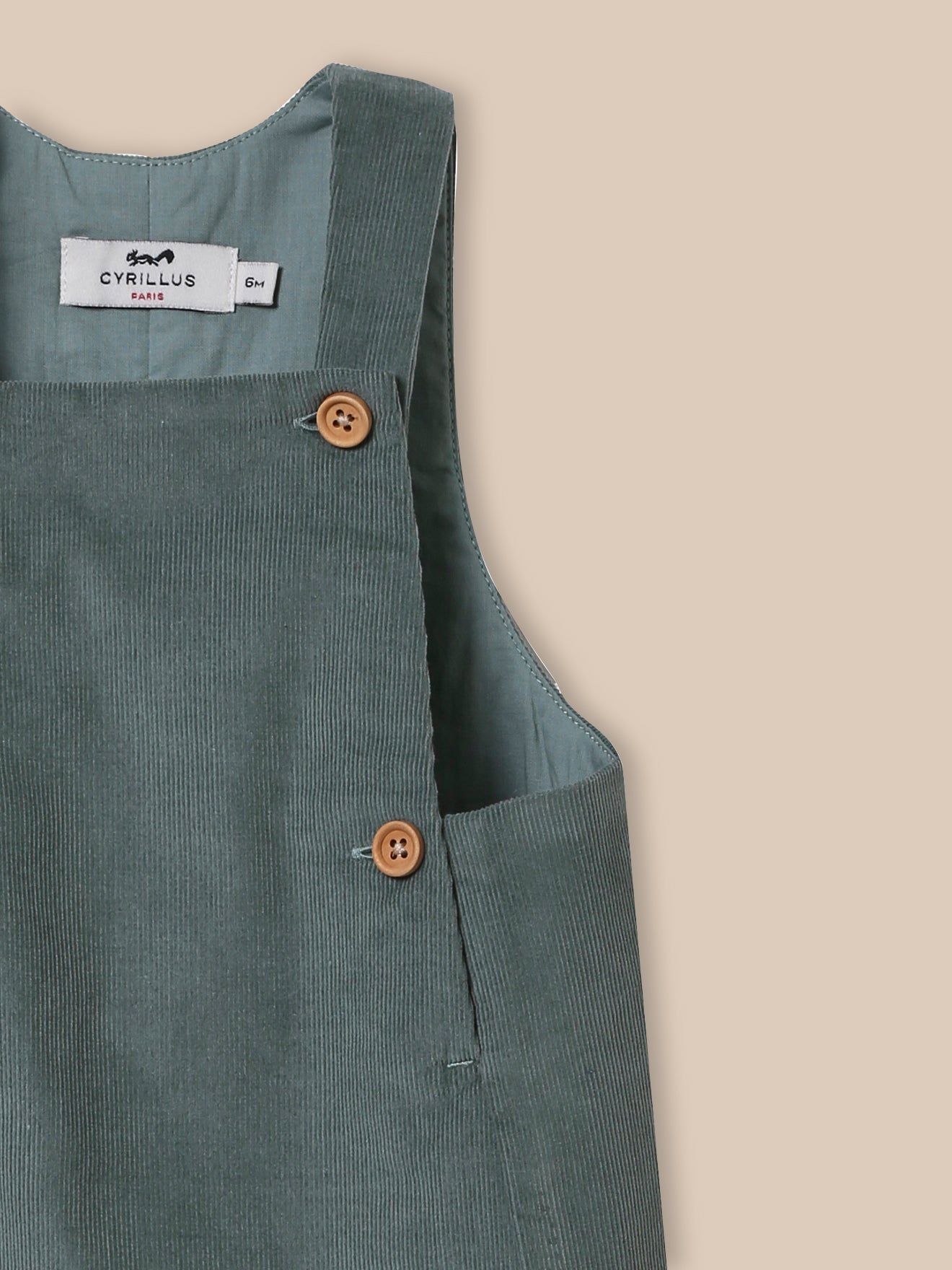 Baby's padded velour dungarees