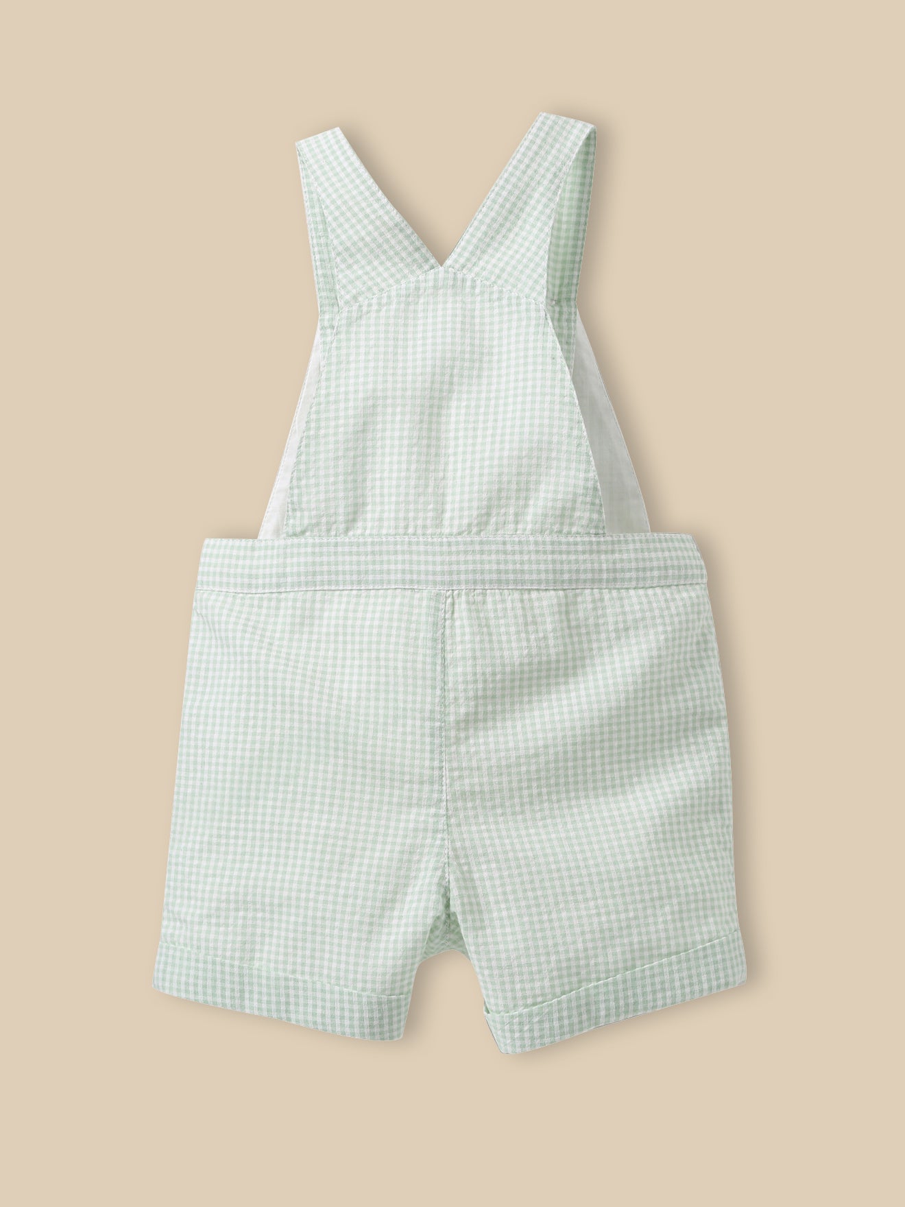 Baby's short gingham check dungarees