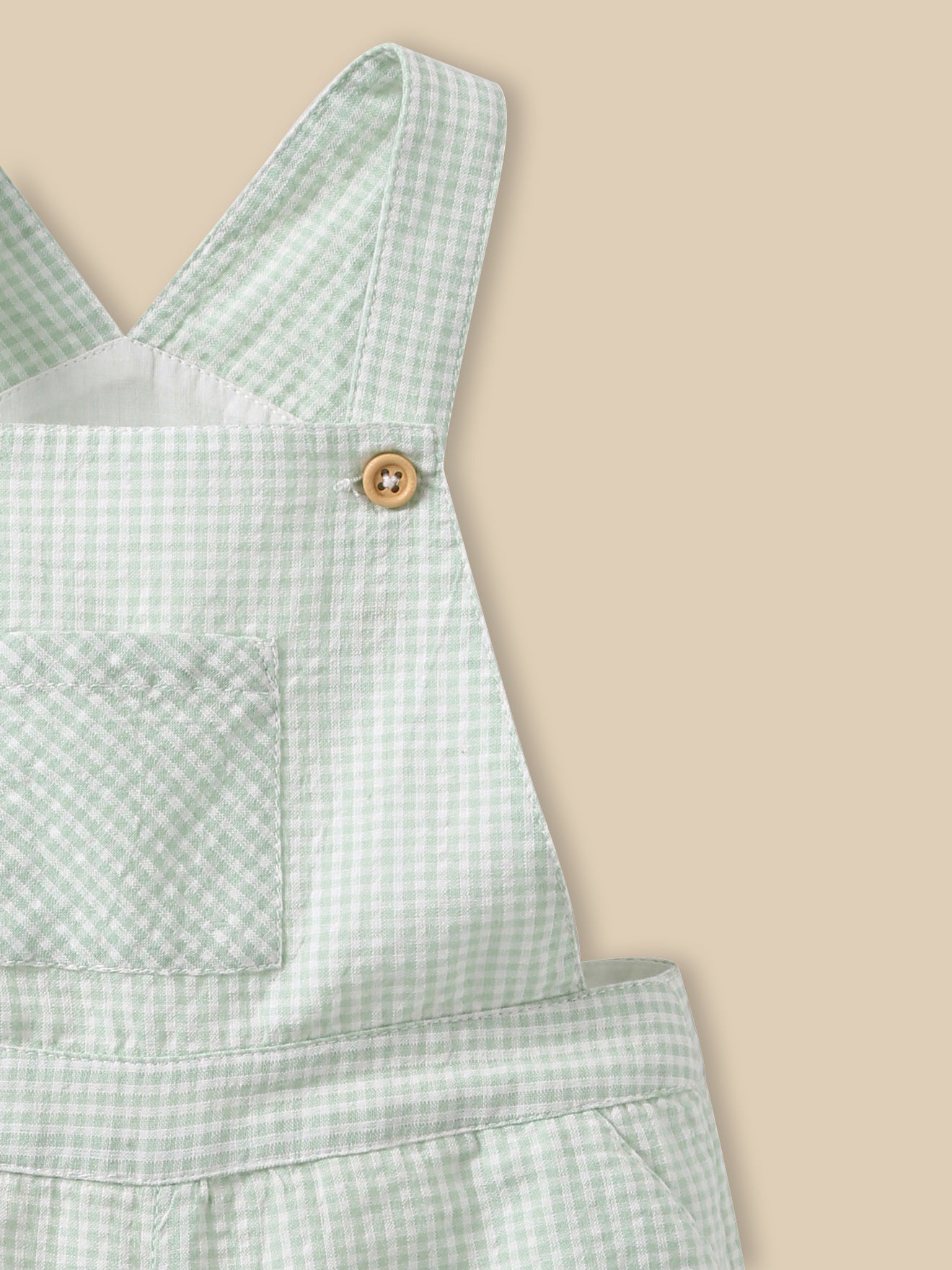 Baby's short gingham check dungarees